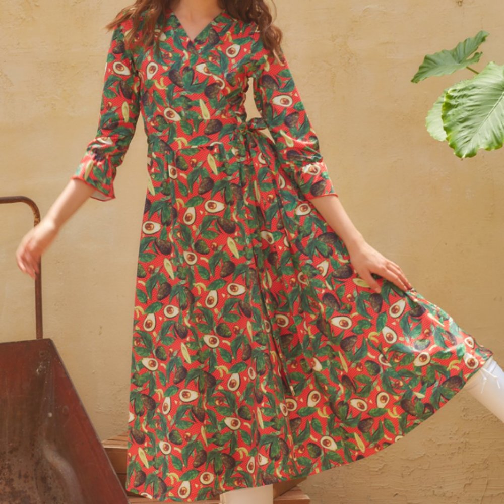 WConcept Avocado wrap midi dress - NWT